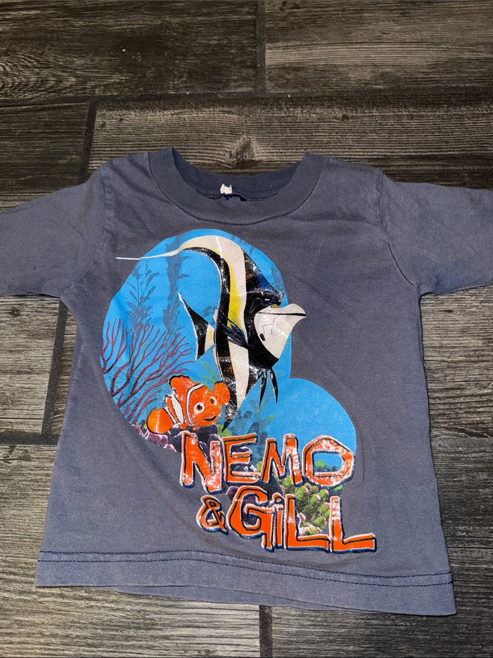 Nemo & Gill Disney Pixar Kids Short Sleeve Tee - Navy vintage